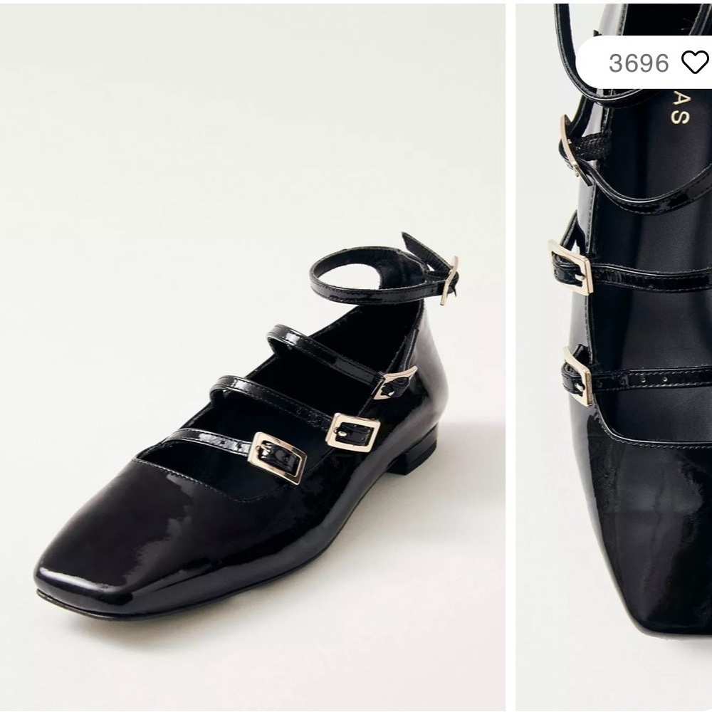 Alohas Luke Ballet Flats — Black Strappy Women's Shoes